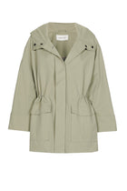 Short lined khaki jacket with hood