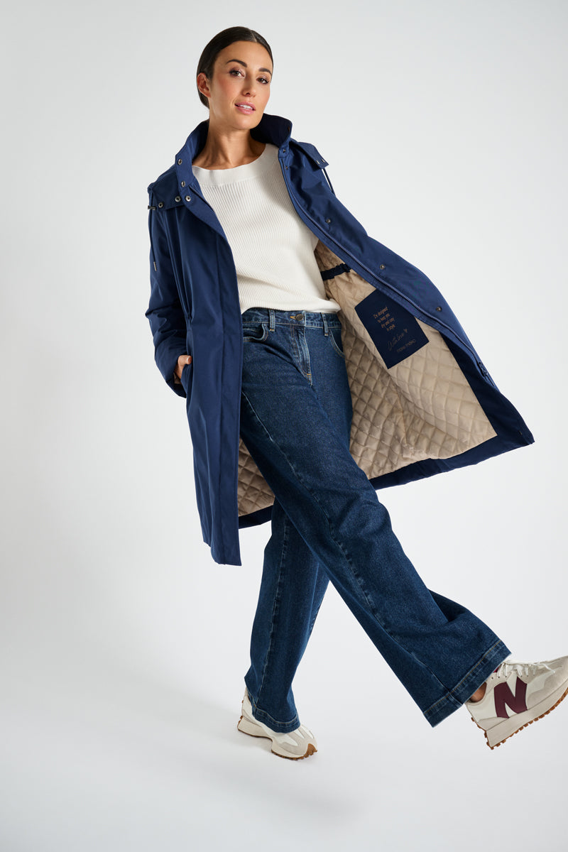 Parka navy avec cape