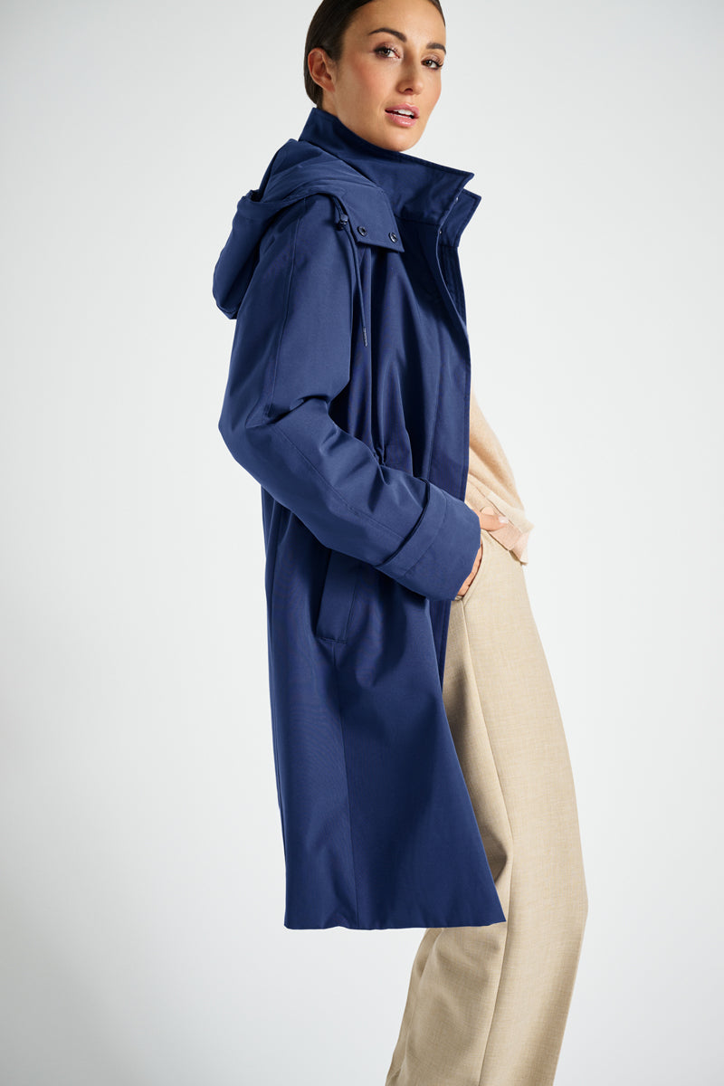 Parka navy avec cape