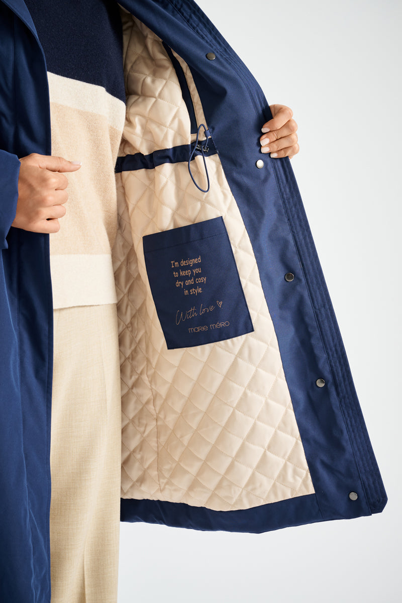 Parka navy avec cape