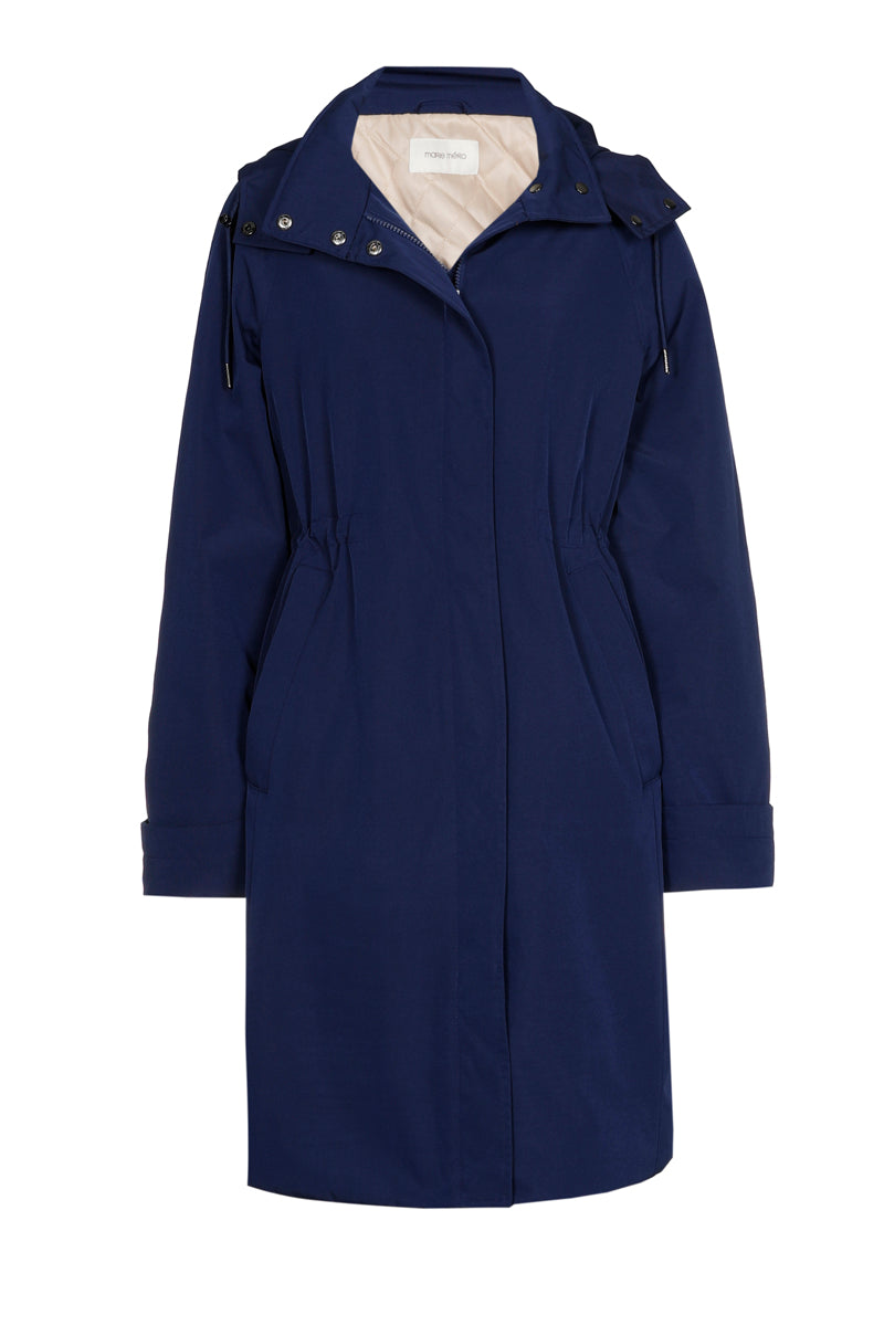 Parka navy avec cape