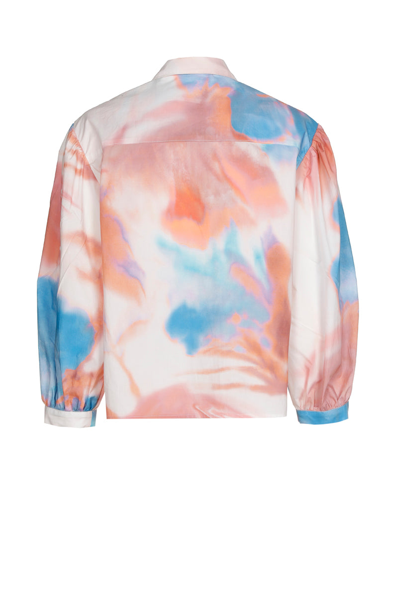 Bloes met roze en blauwe bloemen