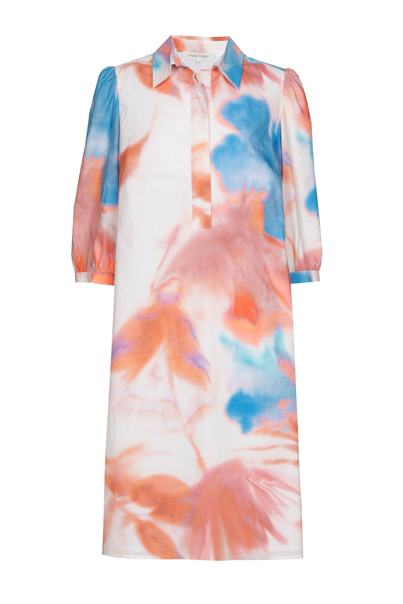 Roze kleedje met blauwe print