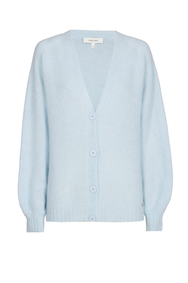 Korte v-neck cardigan lichtblauw