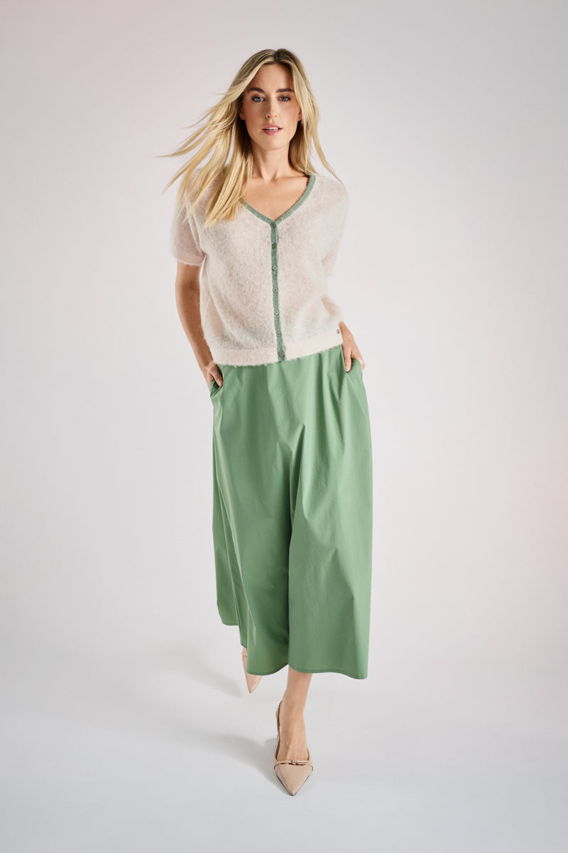 Groene midi a-lijn rok