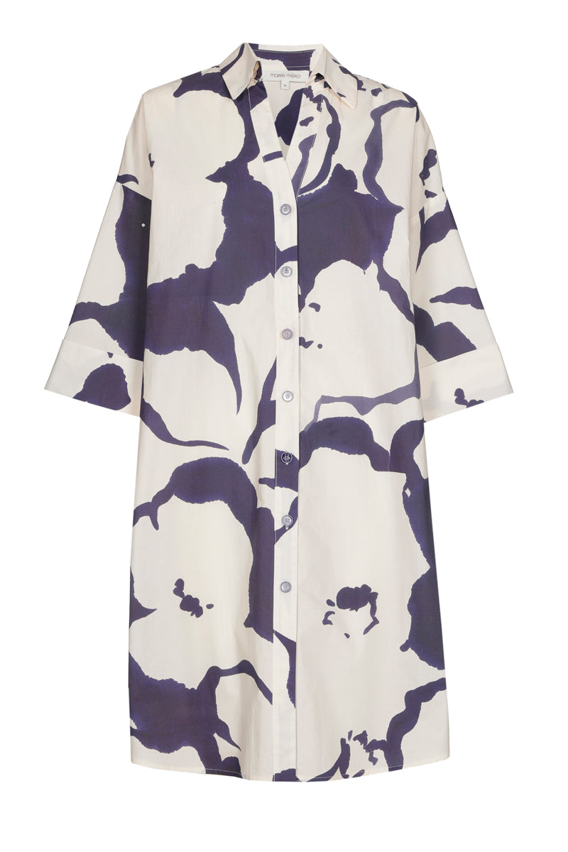 Robe fleurie bleue-blanche