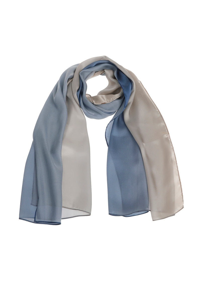 Long jeans faded silk scarf