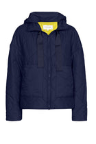 Korte navy blauwe parka