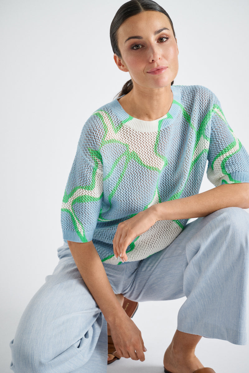 Pull en crochet avec imprimé 
