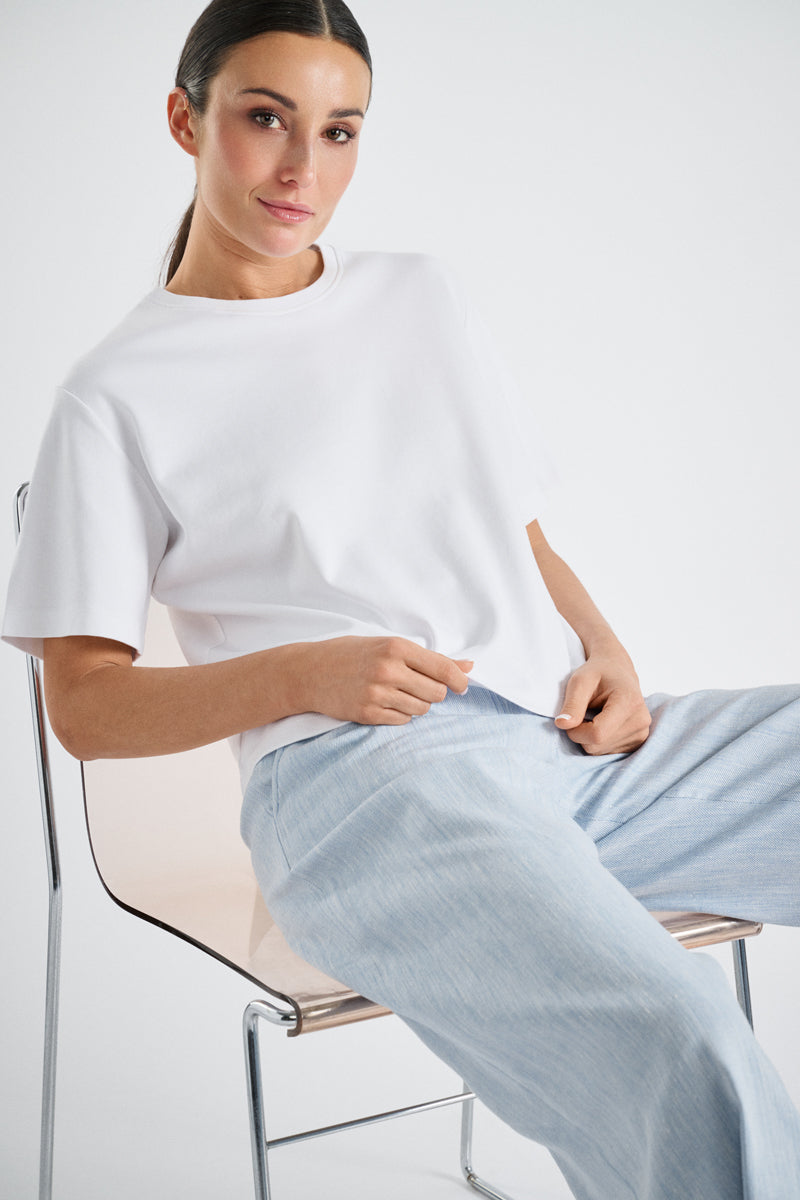 Boxy t-shirt in katoen