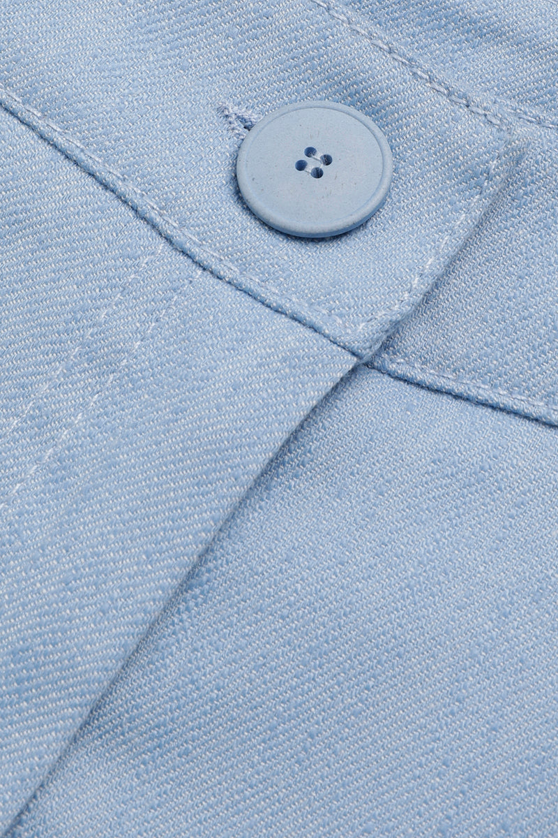 Wide-leg denim-blue trousers in a cotton blend