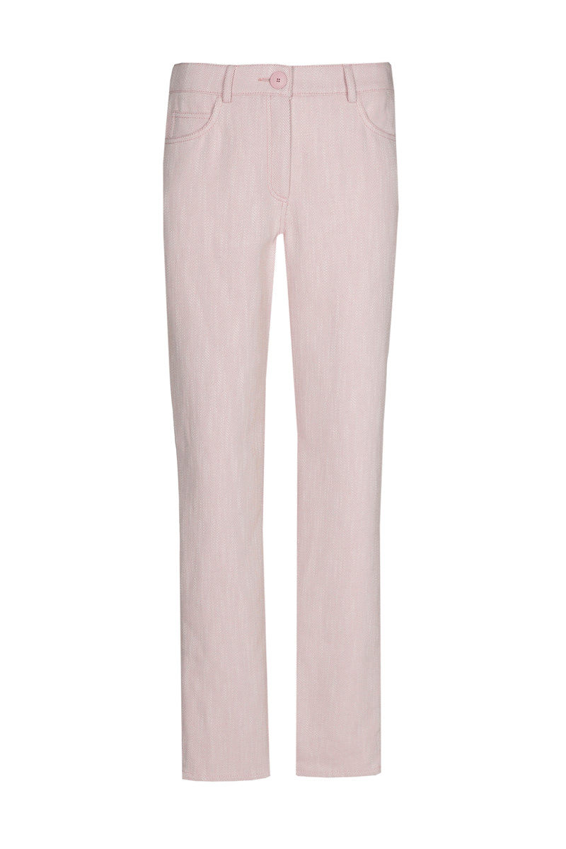 Pink slim fit trousers in cotton blend