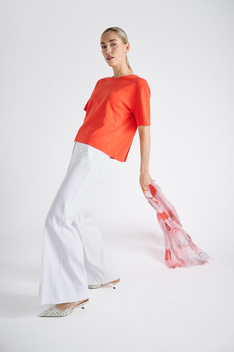 Boxy t-shirt in katoen