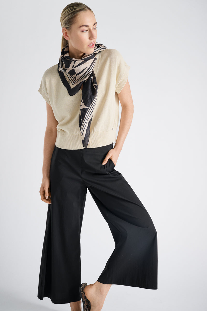 Cardigan korte mouw V-hals bijensteek