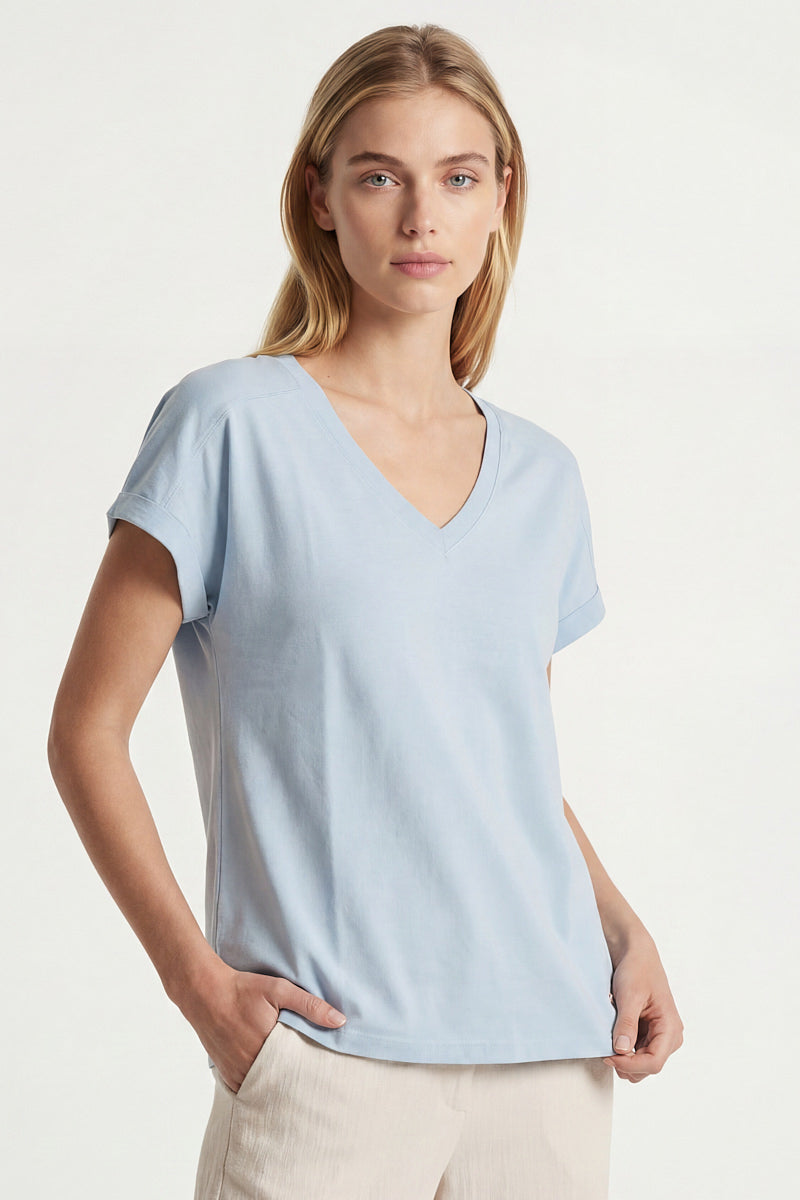 Cotton V-neck t-shirt 
