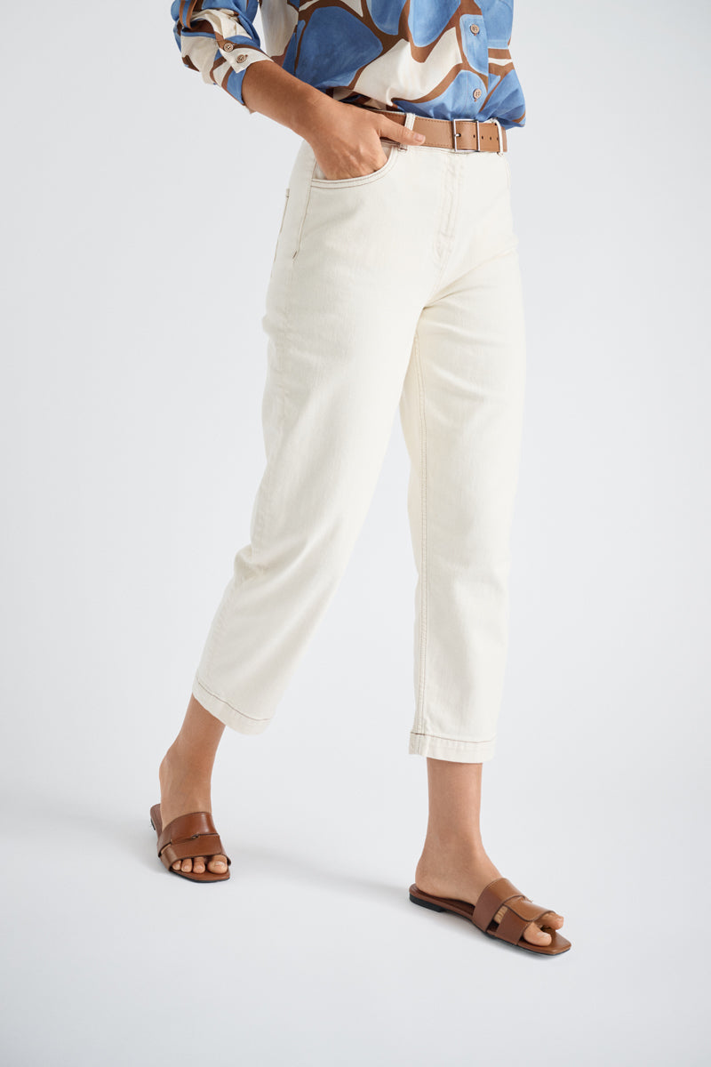 Ecru denim slight balloon shape