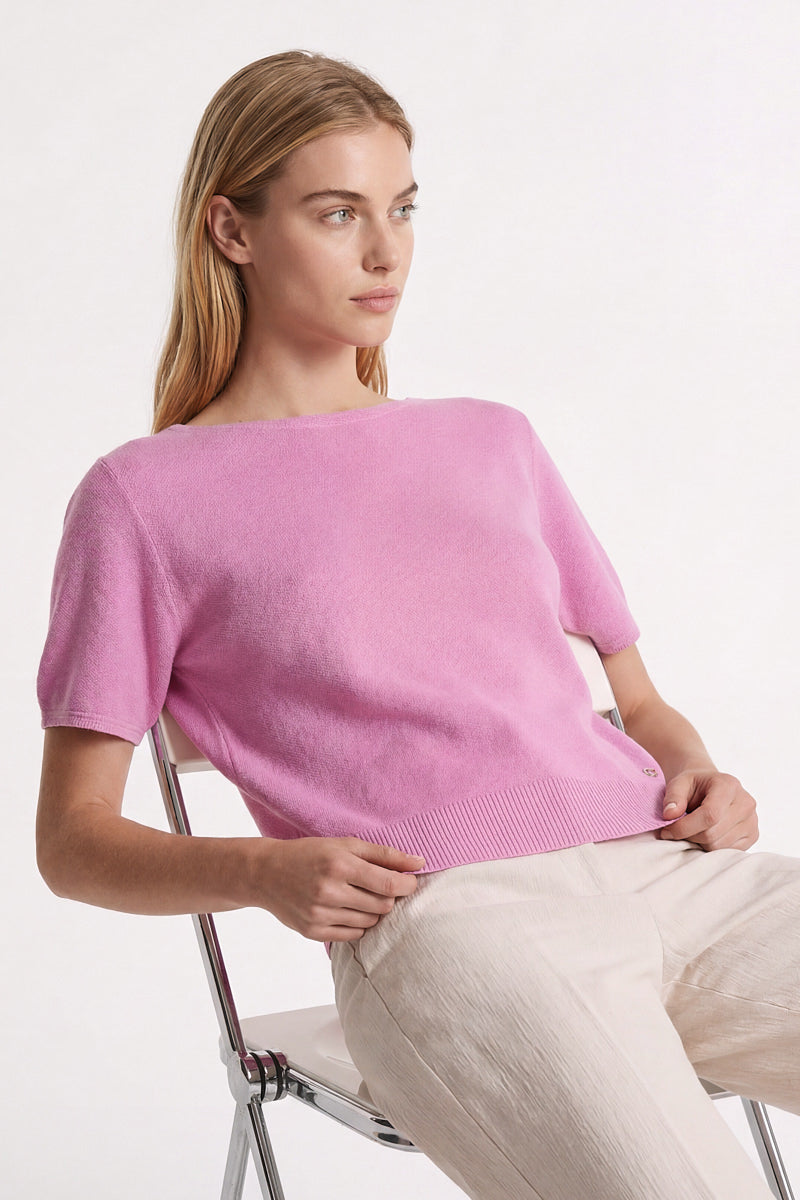 Pull manches courtes col rond