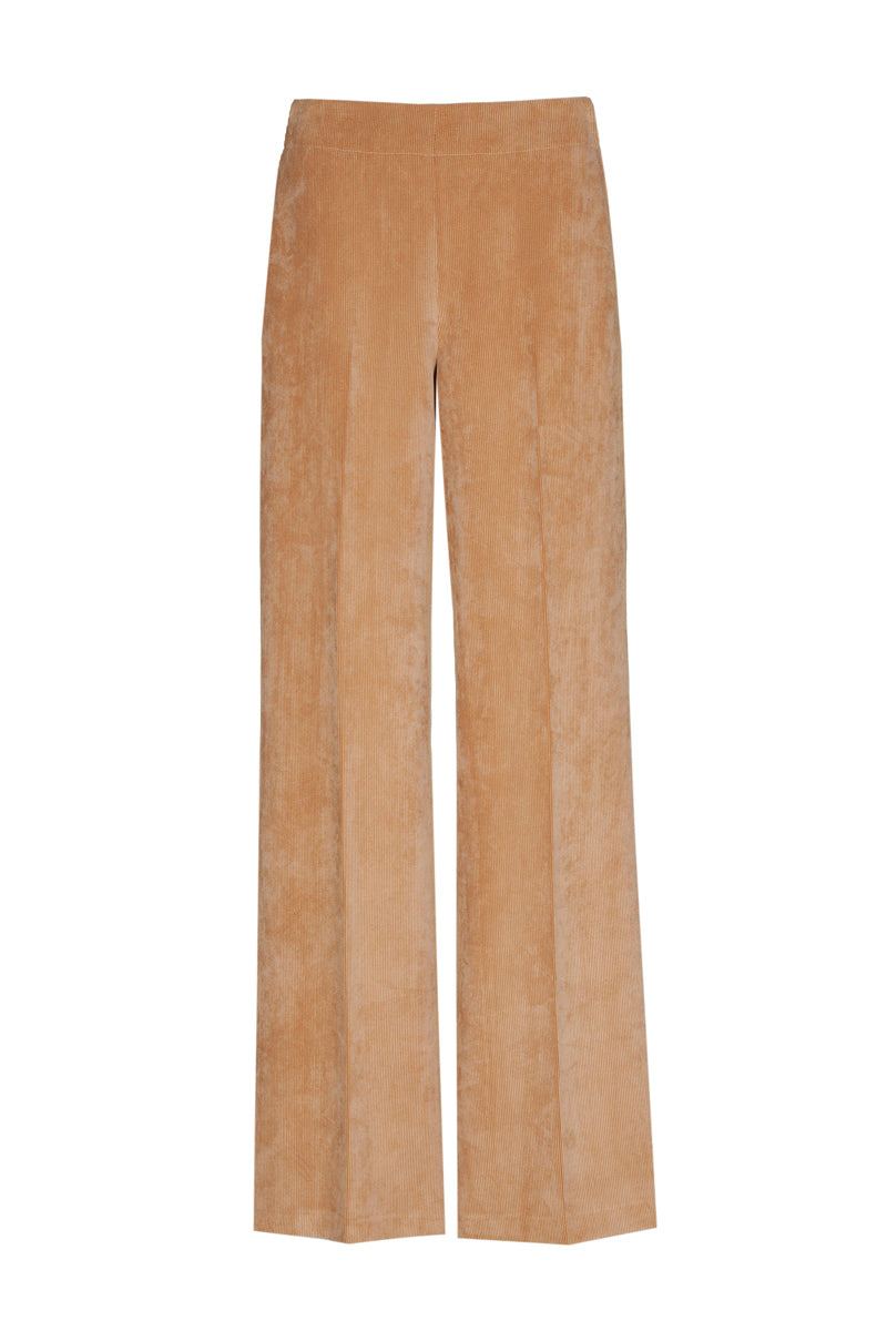 Velours rechte beige broek