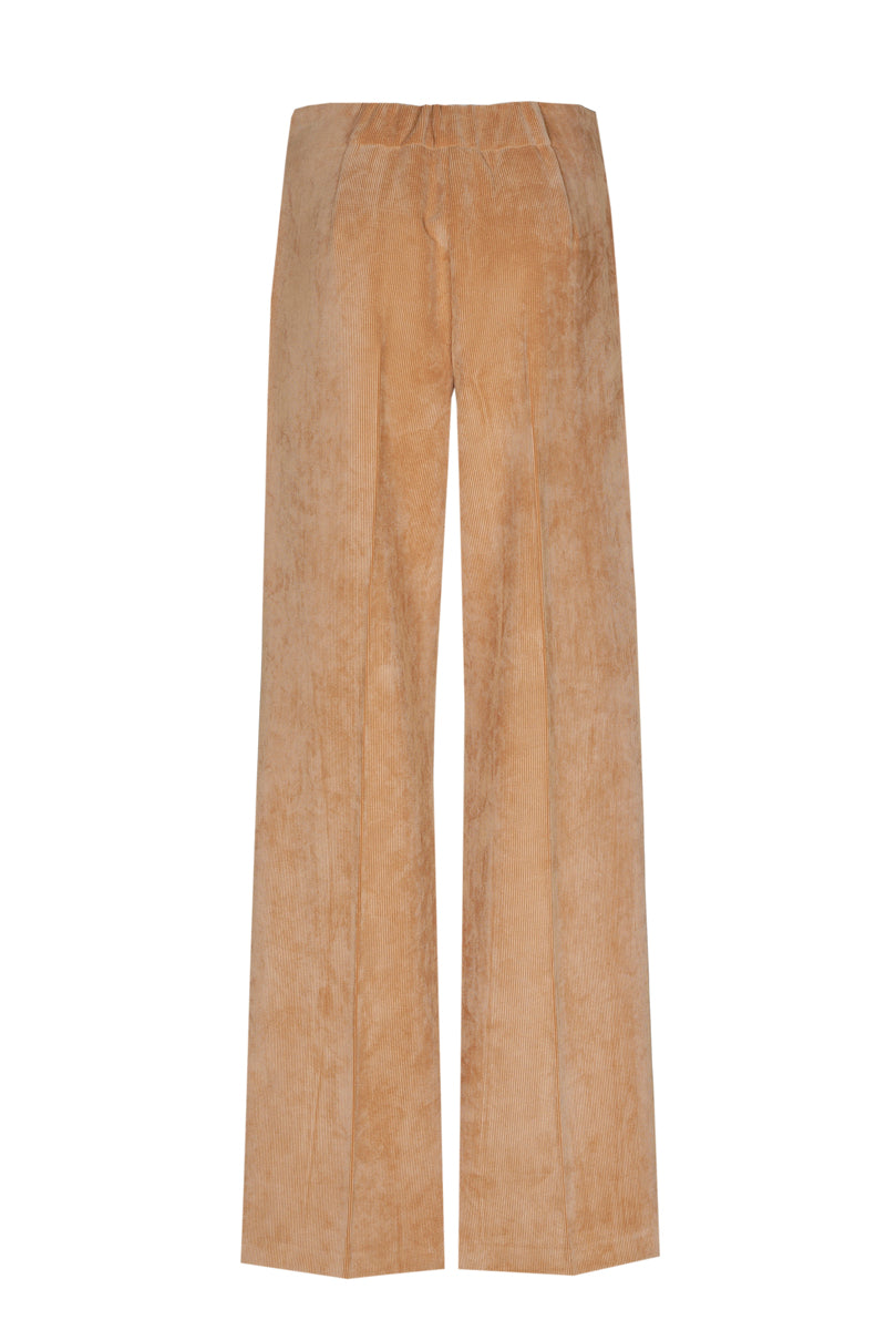 Long and sleek beige velour pants