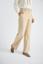 Pantalon long beige droit à poches
