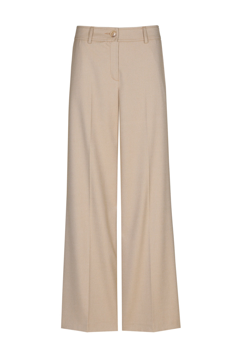 Pantalon long beige droit à poches