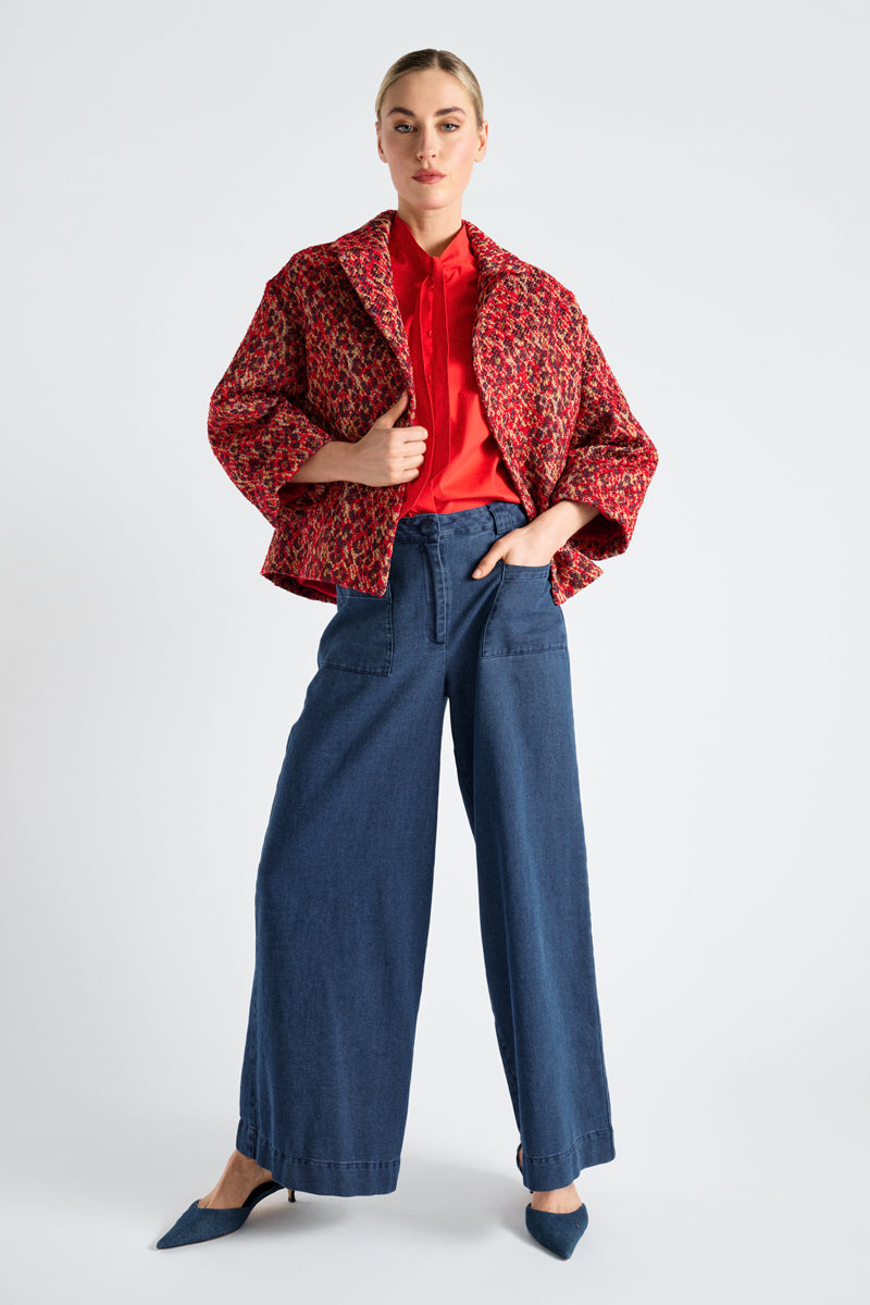 Lange en wijde denim broek