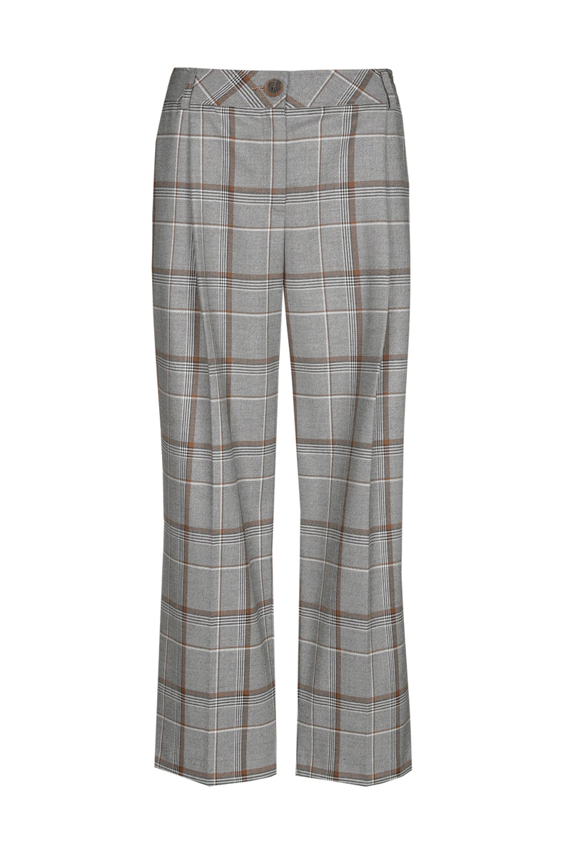 Pantalon court et large à carreaux