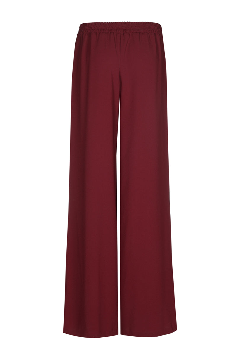 Pantalon long et large fluide bordeaux