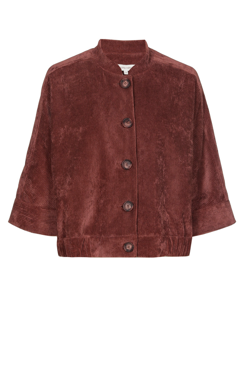 Petite robe chemise en velours marron cayenne