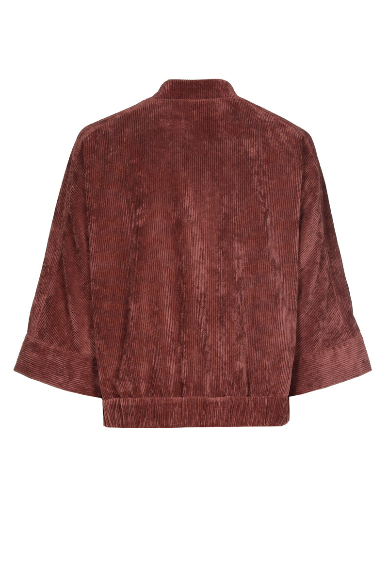 Petite robe chemise en velours marron cayenne