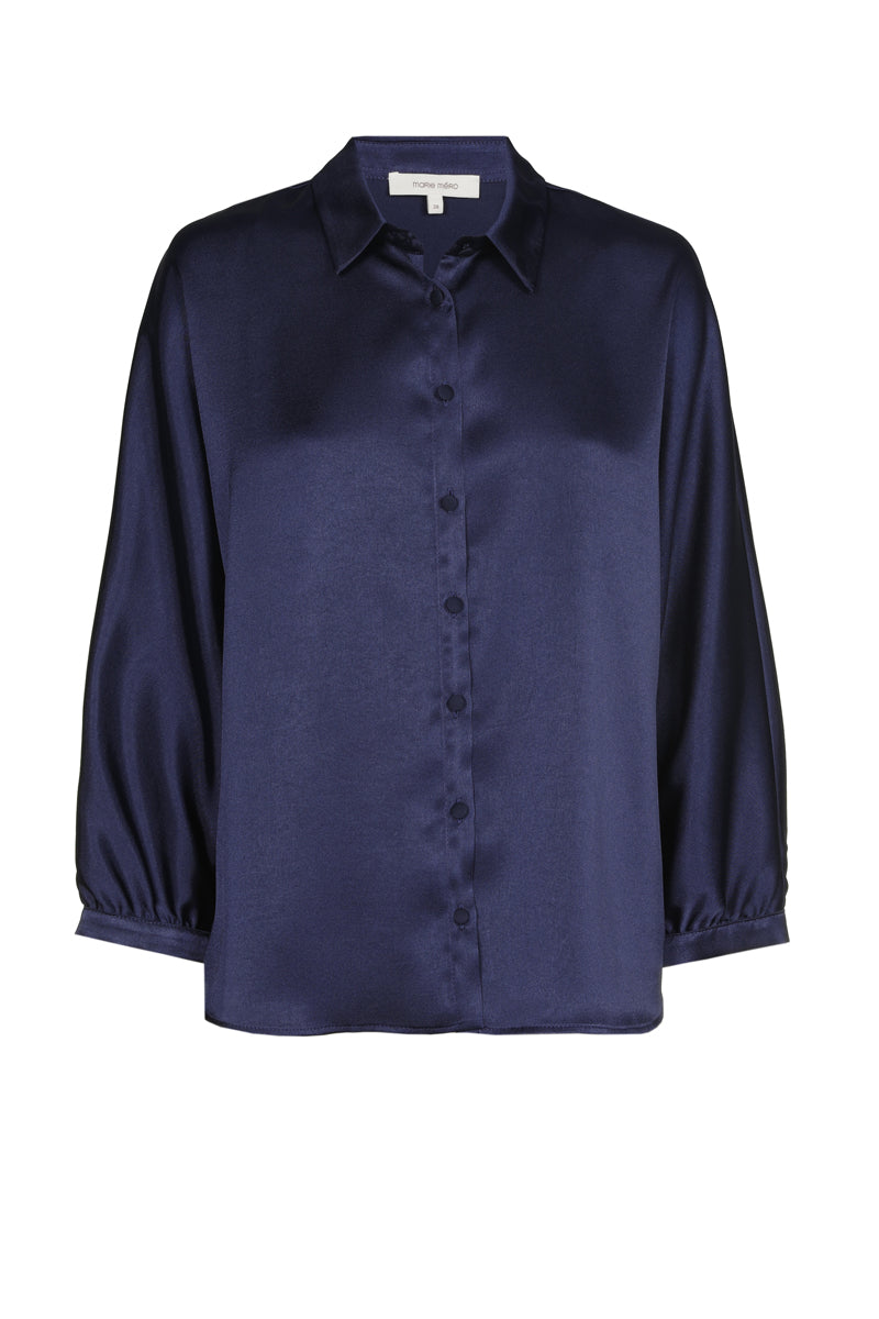 Sheer blue wide shirt