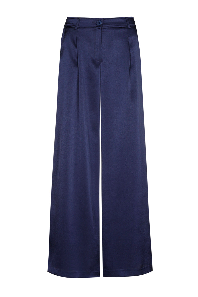 Pantalon long et ample effet satin