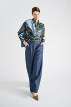Straight graphic printed short shirt 