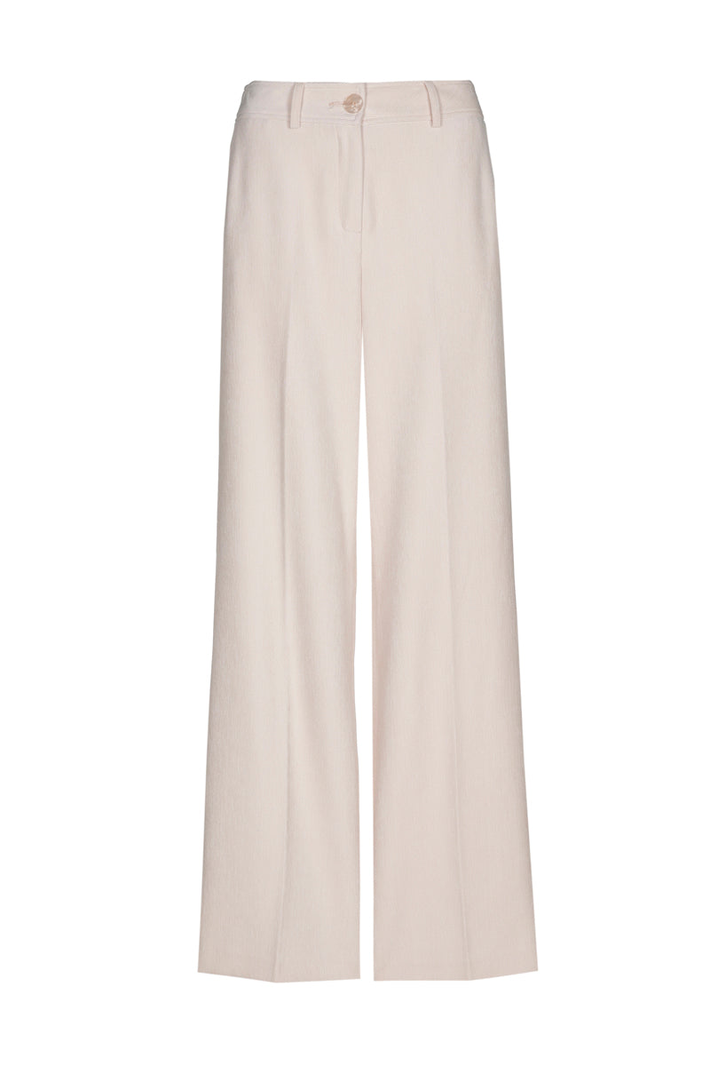 Straight long cream fluid pants 
