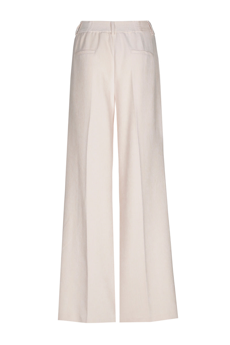 Straight long cream fluid pants 