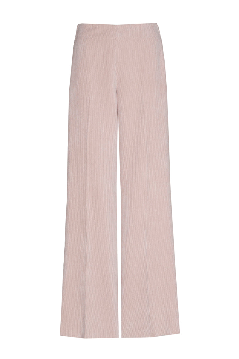 Pantalong long et fluide velours rose