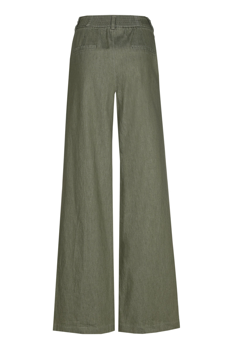 Straight long khaki fluid pants 