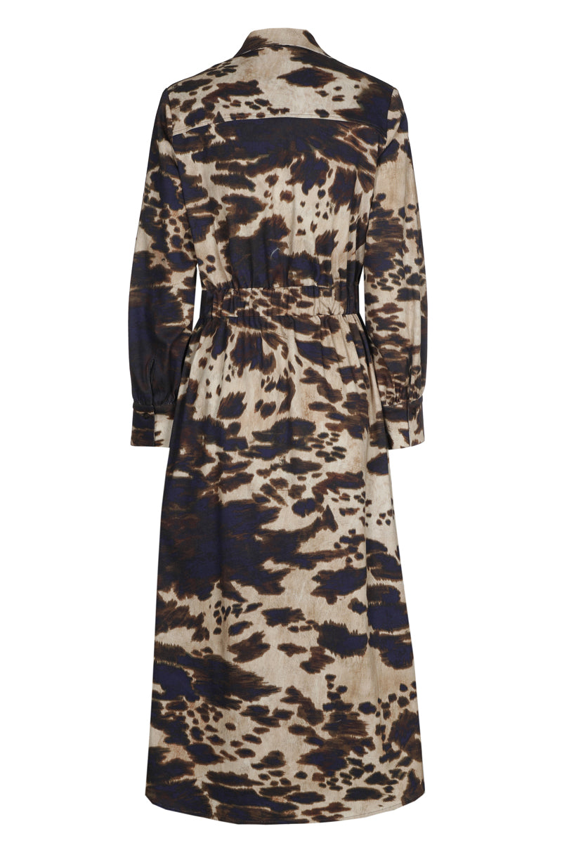 Robe-chemisier ceinturée imprimée