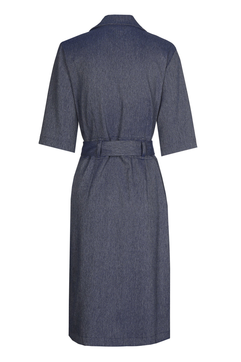 Denim hemdsjurk met riem en zakken