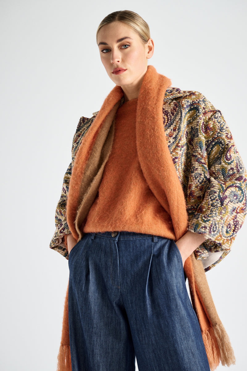Short tweed paisley jacket