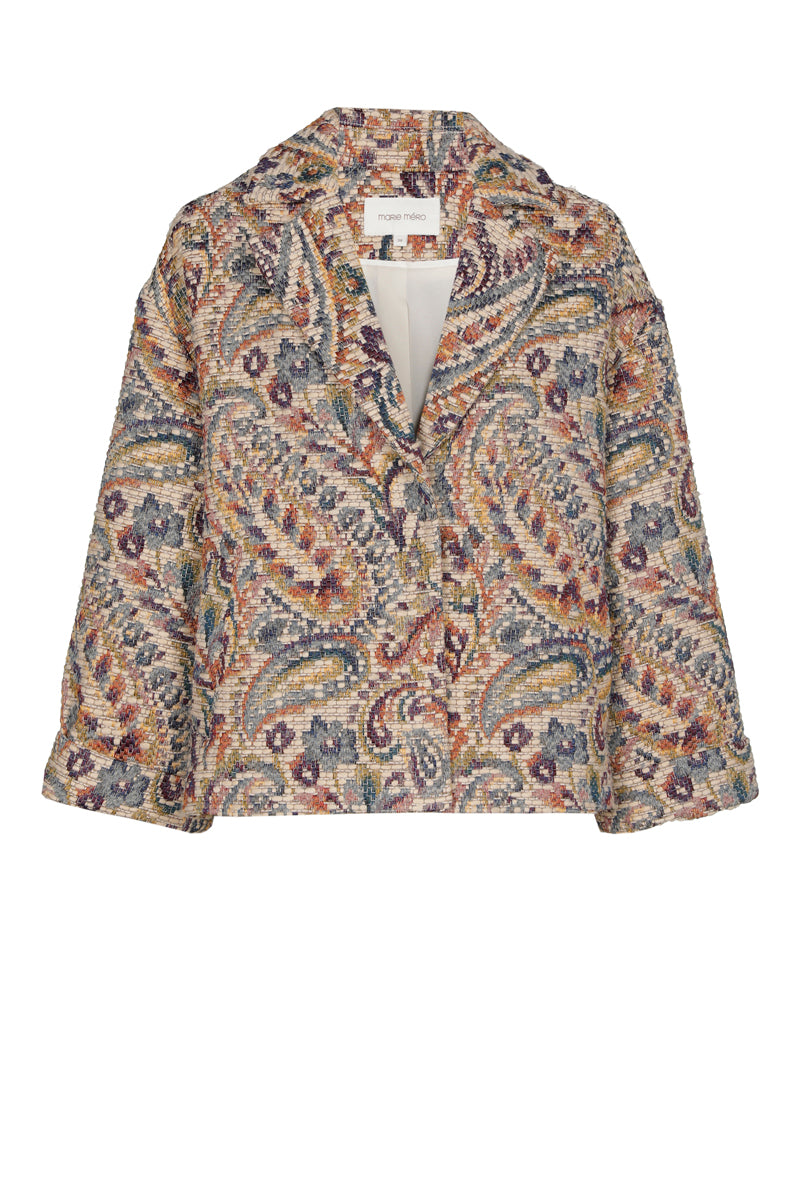Short tweed paisley jacket