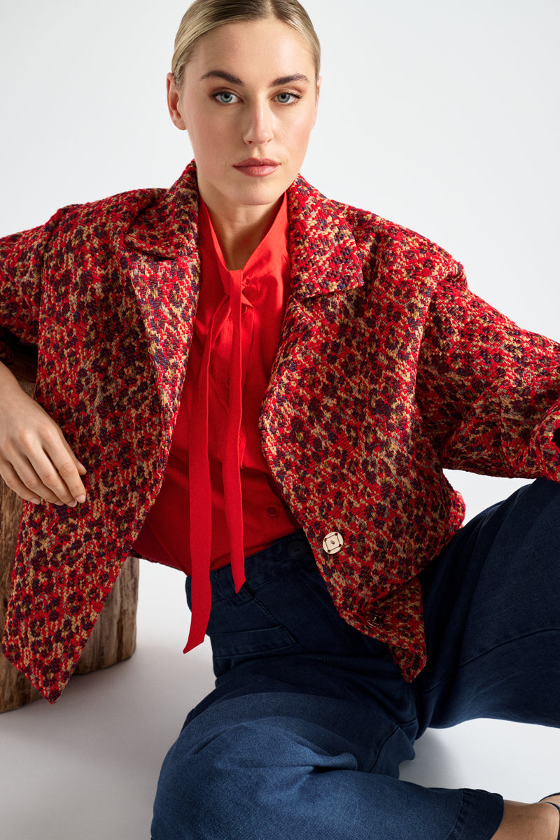 Veste jacquard tweed courte