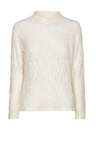 Lace cream turtleneck