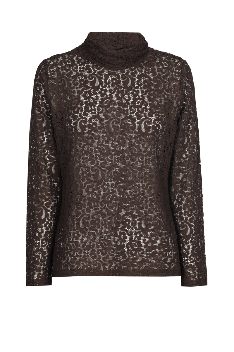 Lace brown turtleneck