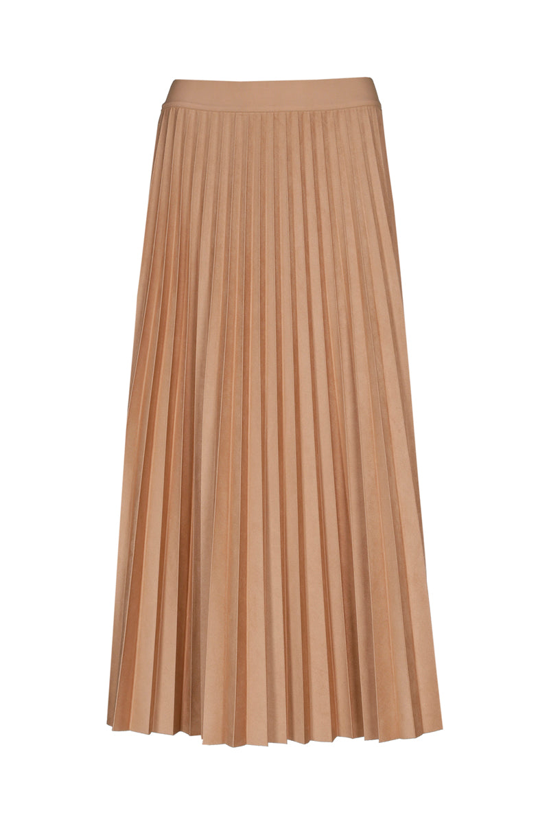 Jupe midi camel plissé soleil