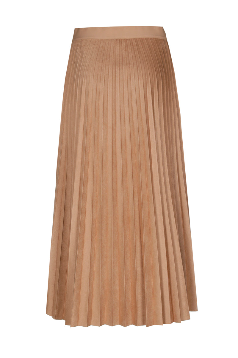 Jupe midi camel plissé soleil