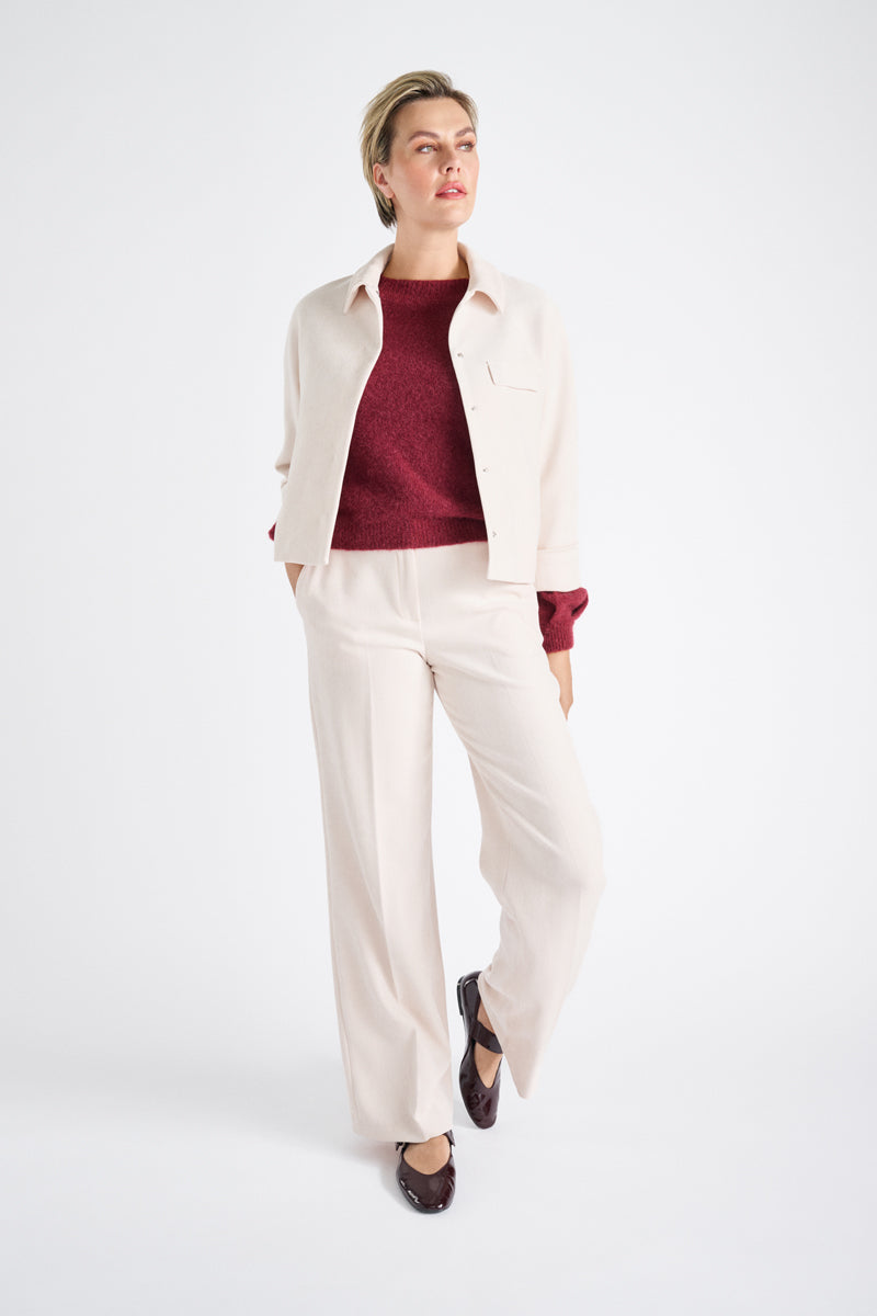 Pull ample à manches bouffantes et col bateau