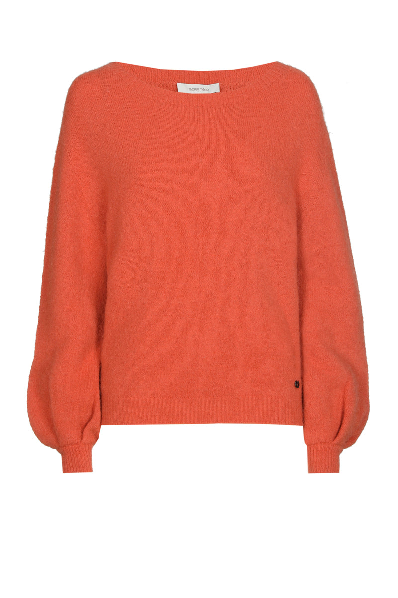 Pull ample à manches bouffantes et col bateau