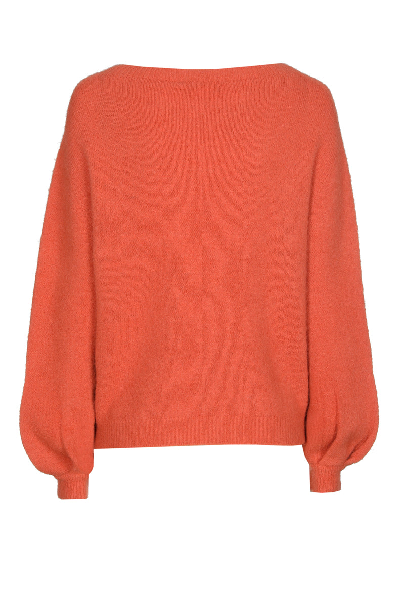 Pull ample à manches bouffantes et col bateau