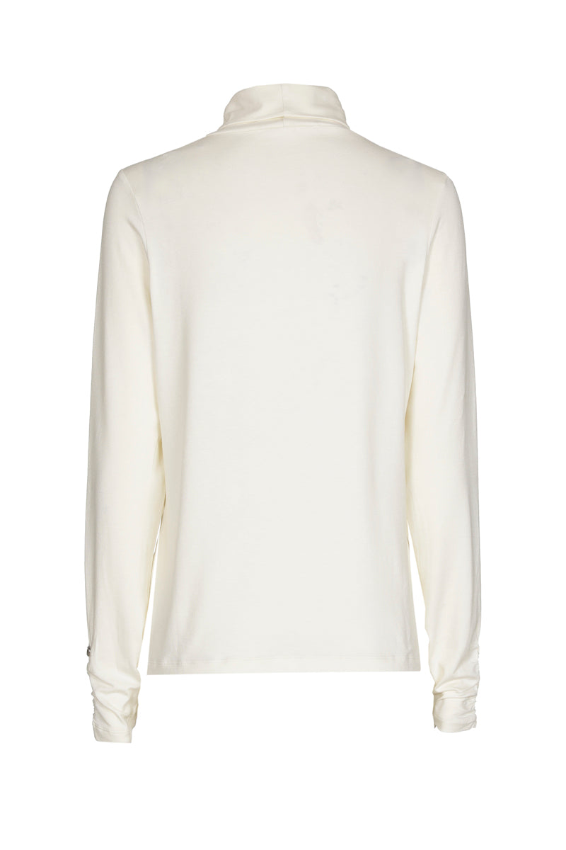 Sous-pull creme col roulé manche froncée